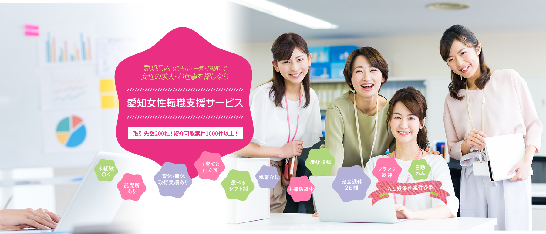 愛知県内（名古屋・一宮・岡崎）で女性の求人・お仕事をお探しなら 愛知女性転職支援サービス